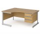 Harlow Cantilever Ergonomic Desk with Three Drawer Pedestal